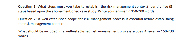 Bsbrsk501 manage risk assessment question