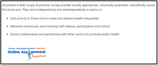 Primary Health Care Nursing assignment help Sample 2