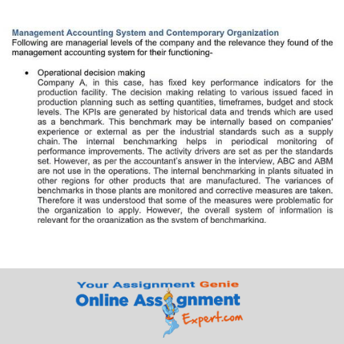 Accounting For Managers Assignment sample