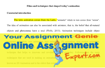 animation assignment help sample