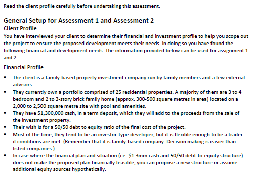 client profile family based property investment company