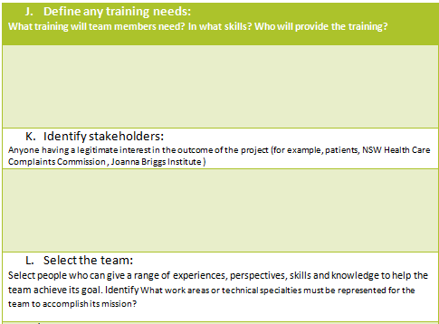 define any training needs