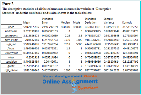 descriptive statistics assignment solution