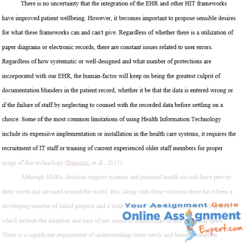 electronic medical records assignment sample