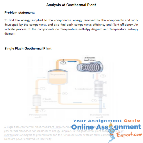 geothermal engineering assignment solution