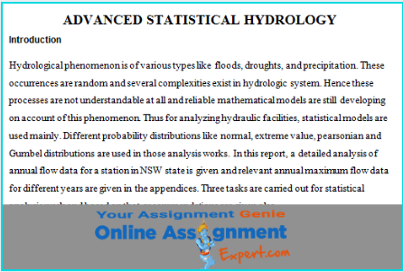 hydrology assignment help sample