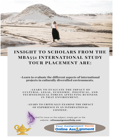 insight to scholars from the MBA551 international study tour placement are