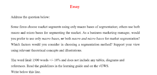 market segmentation assignment help