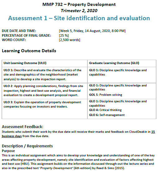 mmp732 property development learning outcome details