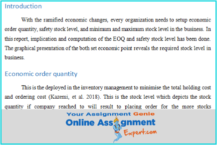 safety stock assignment introduction sample