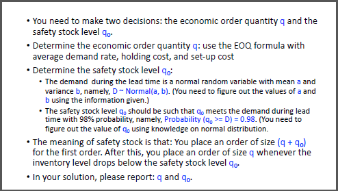 safety stock assignment solution