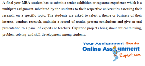 submit a senior exhibition or capstone experience