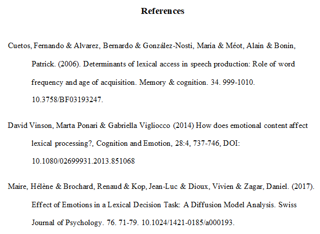 referencing in psychology assignment sample