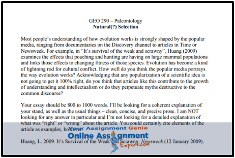 Paleontology Assignment Help Solution