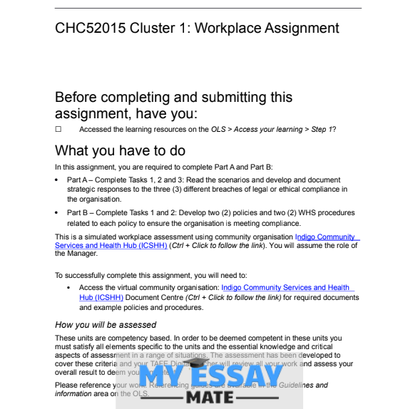 Nursing Assignment Sample CHC52015